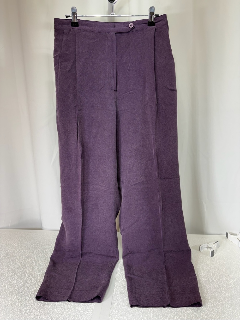 dressbarn Plum-Tone Wide Leg Pants 100% Silk 3973